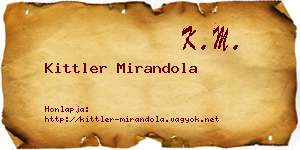 Kittler Mirandola névjegykártya